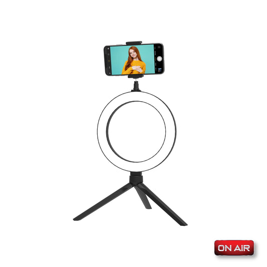 8” Portable LED Ring Light with Desktop Stand and Phone Holder