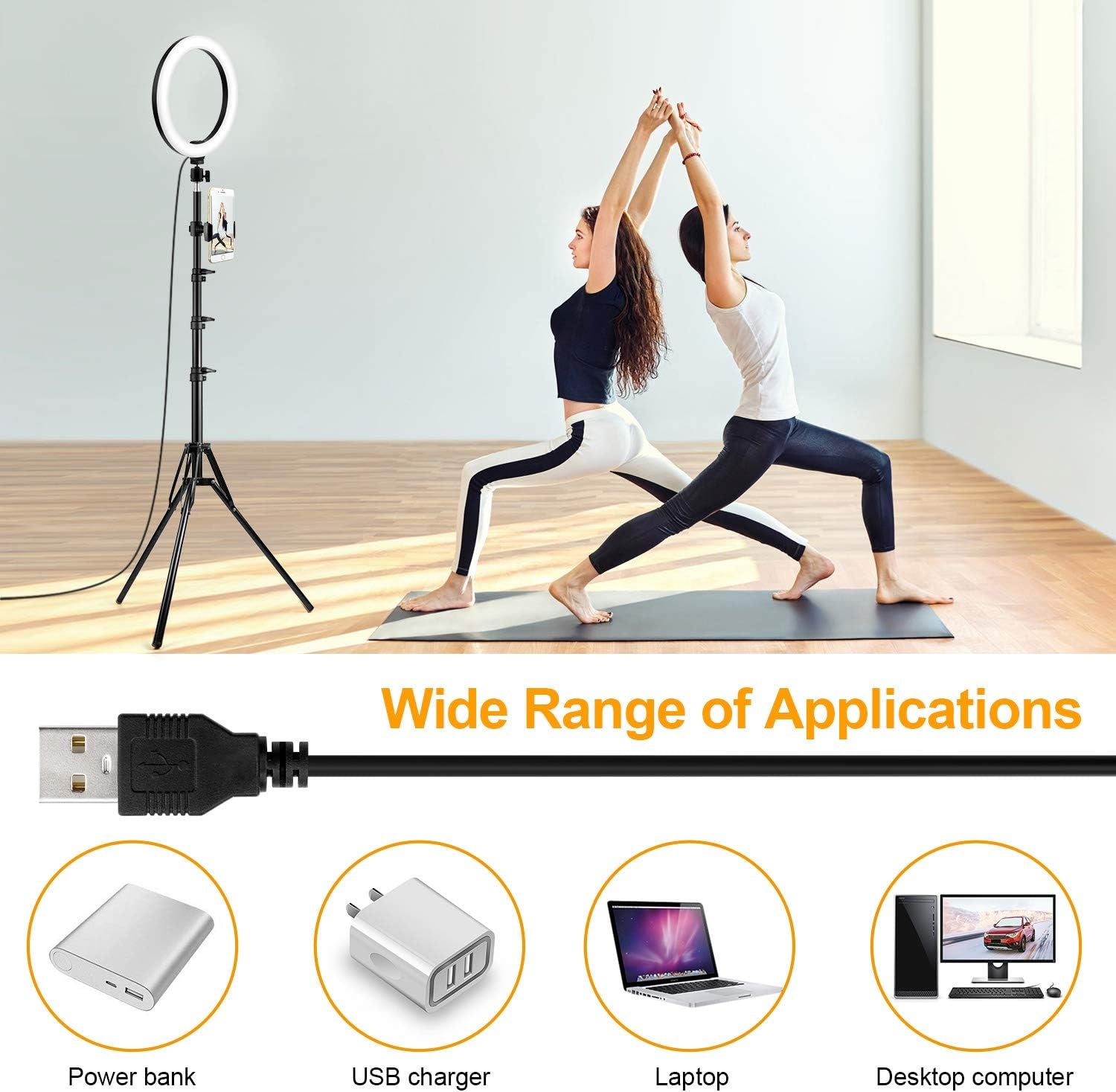 10" Ring Light,  Upgraded Selfie Ring Light with Tripod Stand & Cell Phone Holder Dimmable LED Circle Lights for Live Stream, Makeup, Youtube Video, Tiktok, Selfie Photography Iphone Android